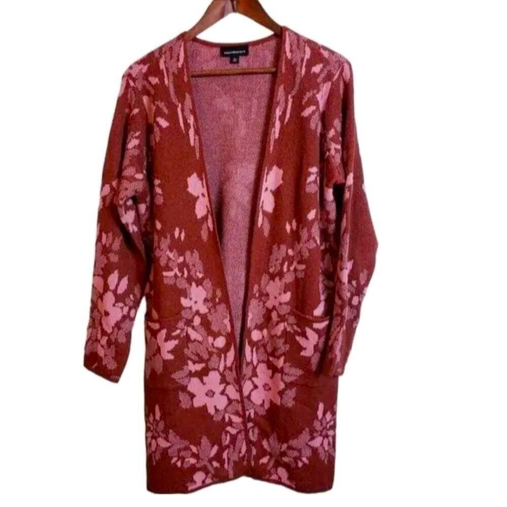 FORTUNE & IVY Duster Cardigan Long Sleeves Sweater Boho Size Large New w/o Tag